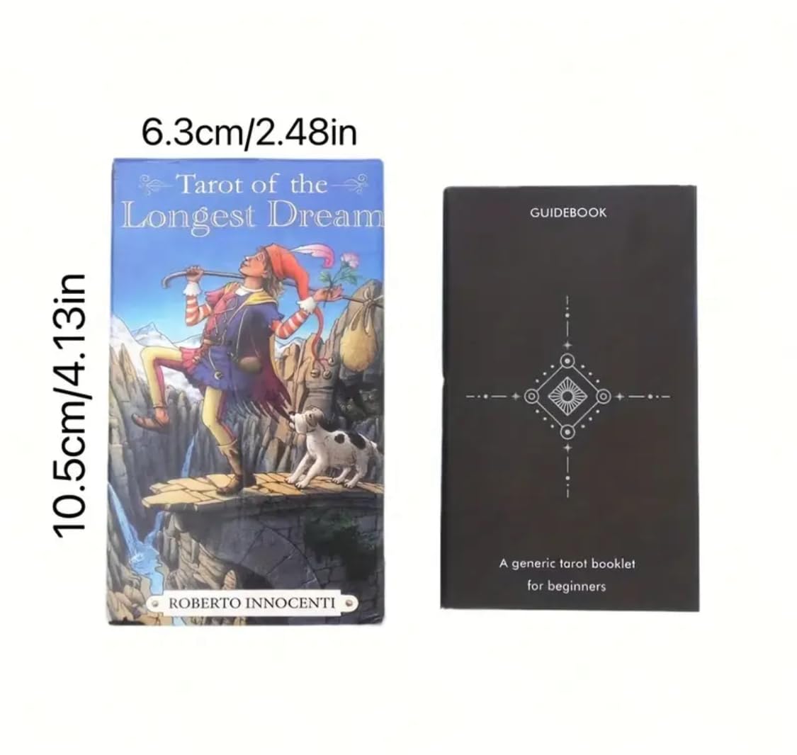 Generico Tarot of the Longest Dream, Mazzo di 78 Carte con Guidebook, Set Completo per Divinazione e Meditazione