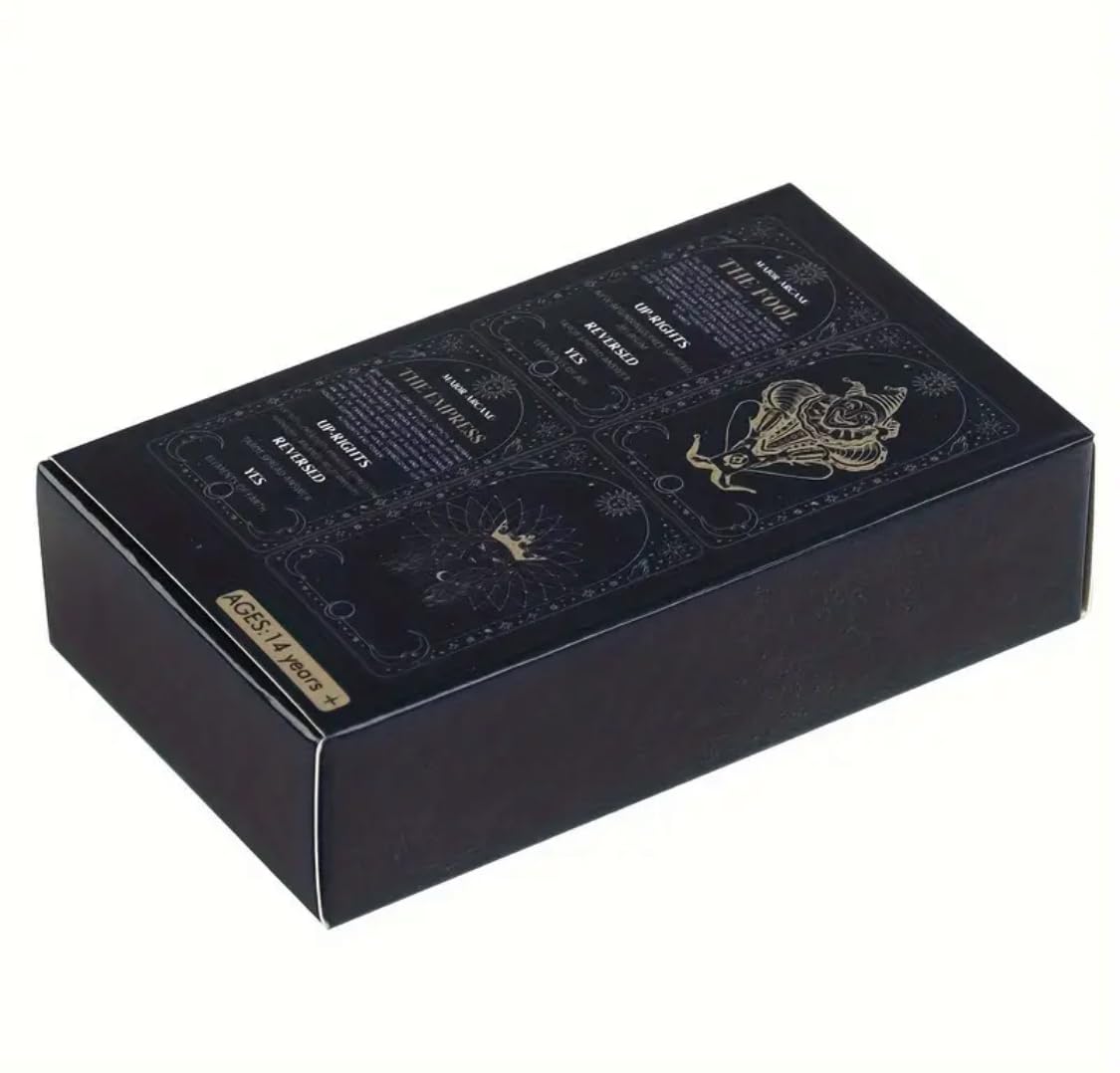 Generico Tarocchi Tarot Meaning Cards – Mazzo Completo di 78 Carte Illustrate in Stile Esoterico – Tarocchi con Significati Stampati su Ogni Carta