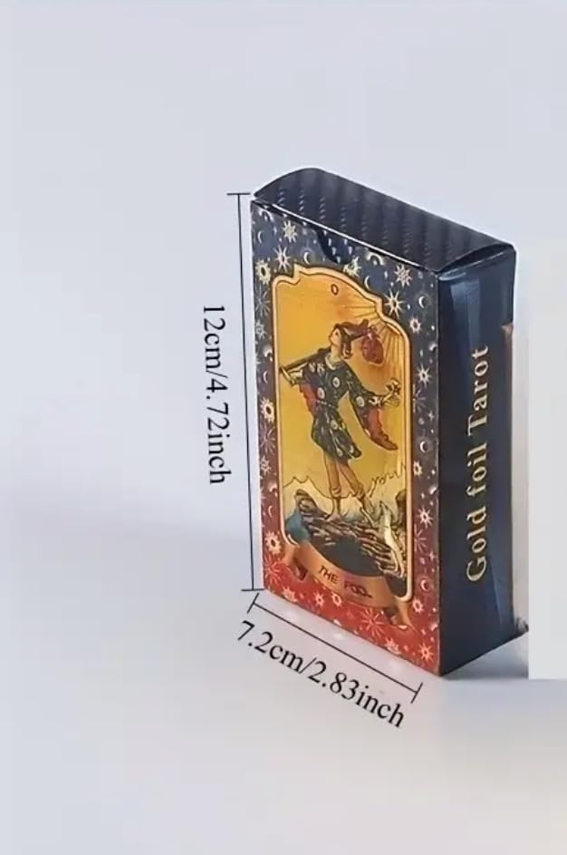 Generico Tarocchi Gold Foil Tarot – Mazzo di 78 Carte con Finitura Dorata | Tarocchi Divinatori Lusso per Lettura, Meditazione e Collezione