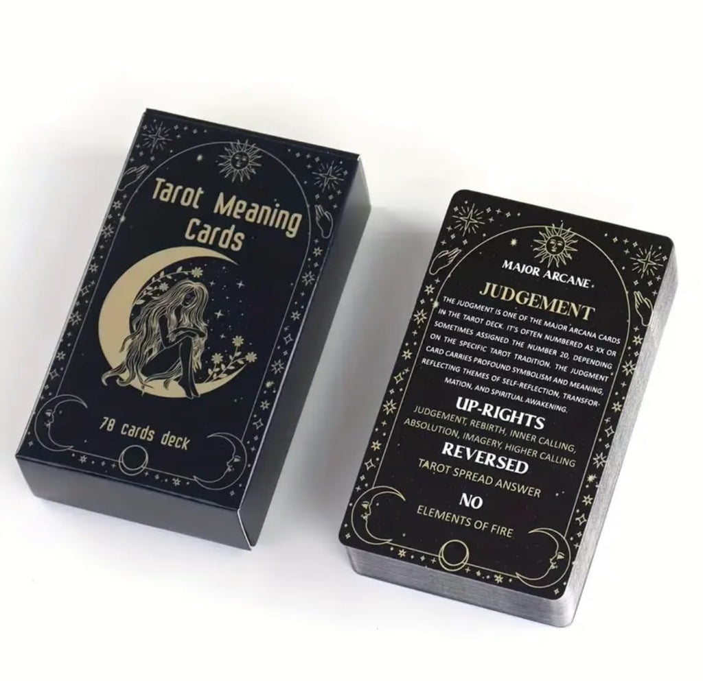 Generico Tarocchi Tarot Meaning Cards – Mazzo Completo di 78 Carte Illustrate in Stile Esoterico – Tarocchi con Significati Stampati su Ogni Carta