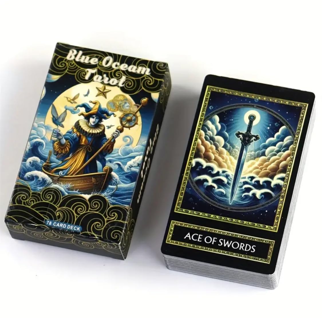 Generico Tarocchi Blue Ocean Tarot – Mazzo di 78 Carte Illustrate | Tarocchi Divinatori per Lettura, Meditazione ed Energia Spirituale