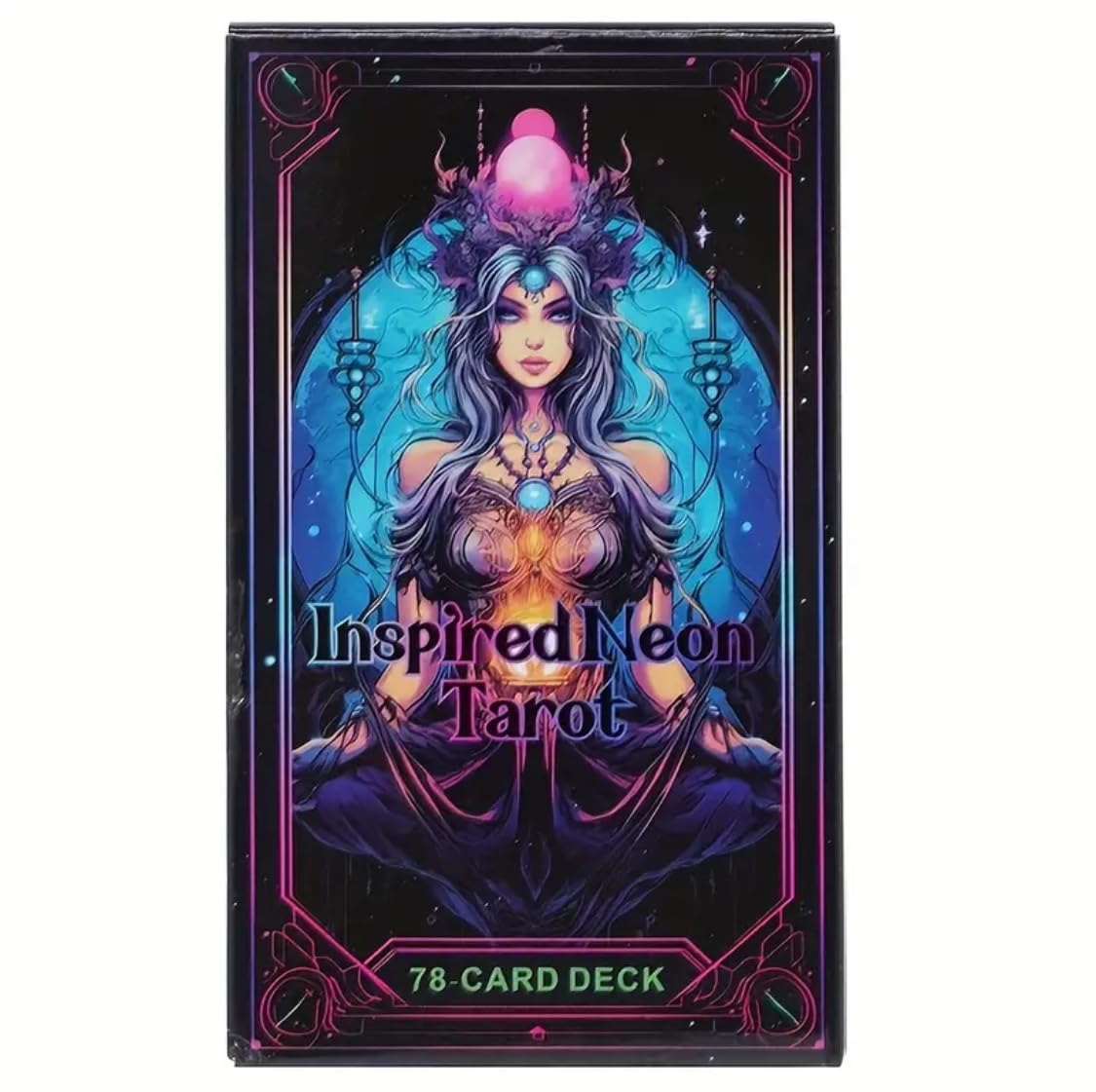 Generico Tarocchi Inspired Neon Tarot – Mazzo di 78 Carte Colorate | Tarocchi Divinatori Moderni per Letture Spirituali, Meditazione e Intuizione