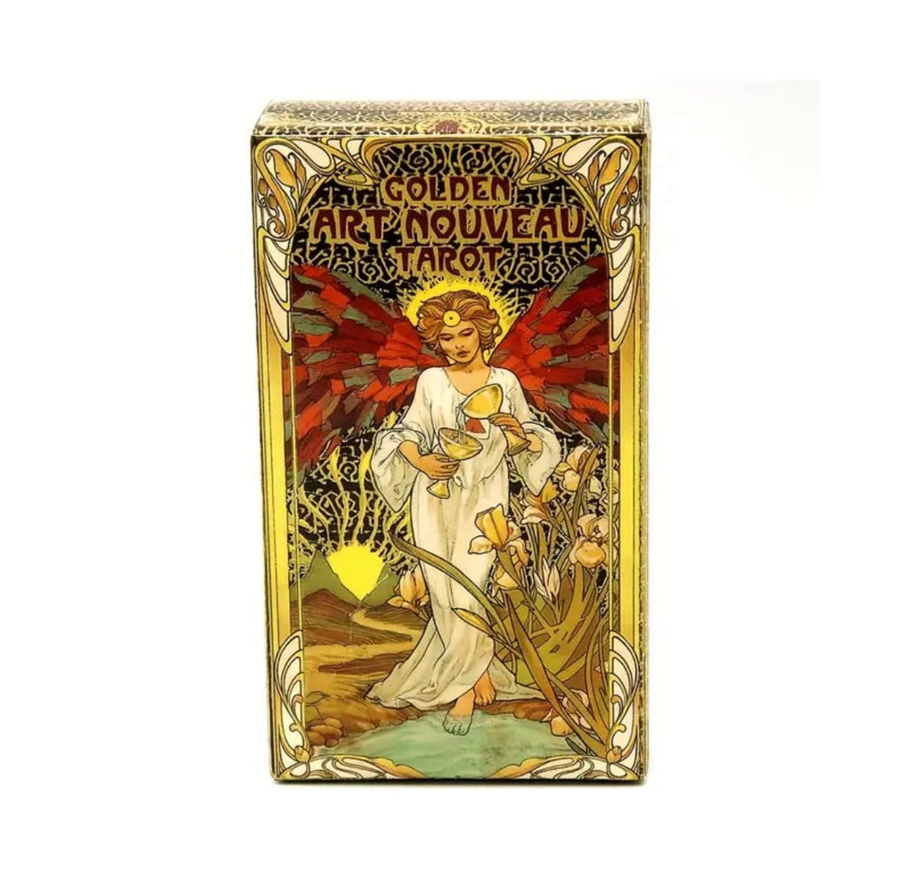 Generico Tarocchi Golden Art Nouveau Tarocchi, Mazzo di Carte dei Tarocchi di Lusso, Collezione Esoterica Completa in Stile Art Nouveau
