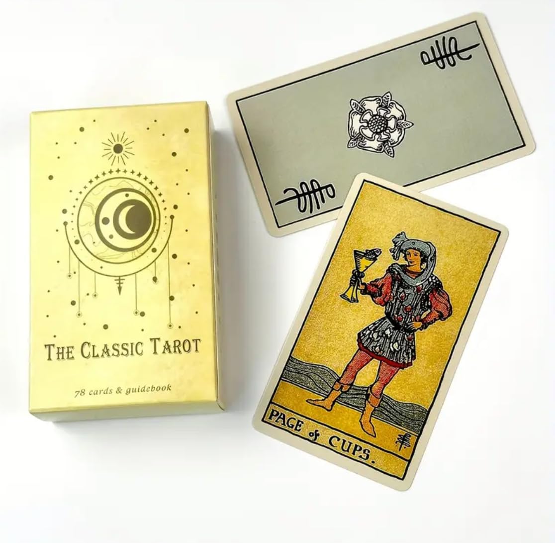 Generico Tarocchi The Classic Tarot, Mazzo di 78 Carte con Guidebook, Tarocchi Tradizionali per Divinazione e Meditazione, 10.6 x 6.2 cm