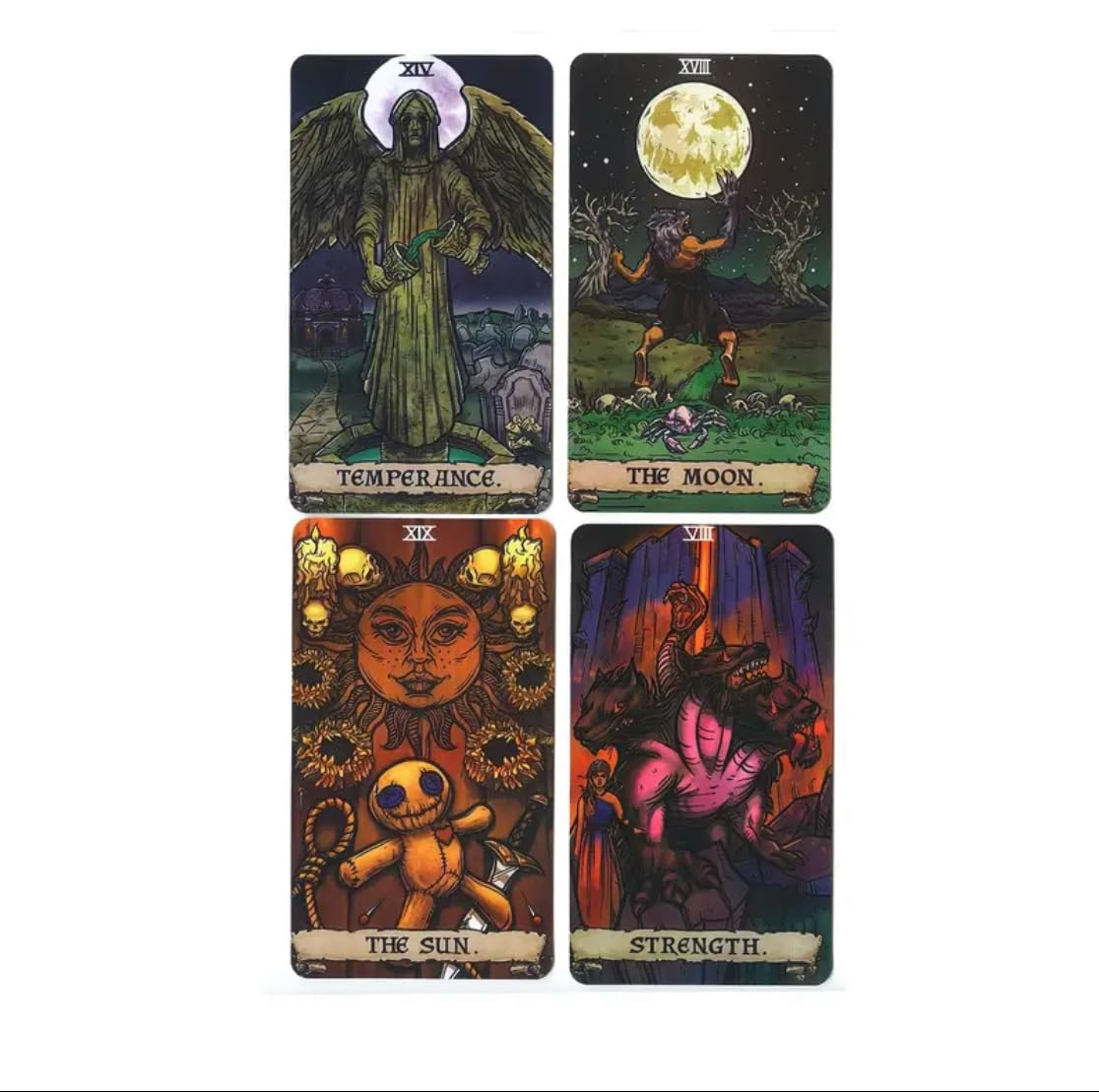 Generico Terror Tarot - Mazzo di Carte dei Tarocchi Arcani Maggiori, 23 Carte da Collezione Horror Gothic, 10,6 x 6,2 cm