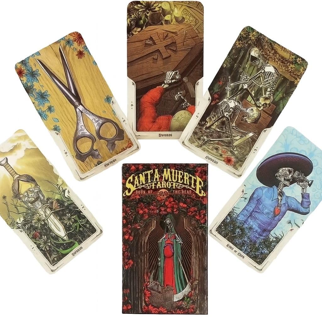 Santa Muerte Tarot – Carte Tarocchi Esoterici con Illustrazioni Scheletri Messicani | Mazzo Completo 78 Carte + Scatola Rigida | Divinazione, Collezione, Regalo Magico