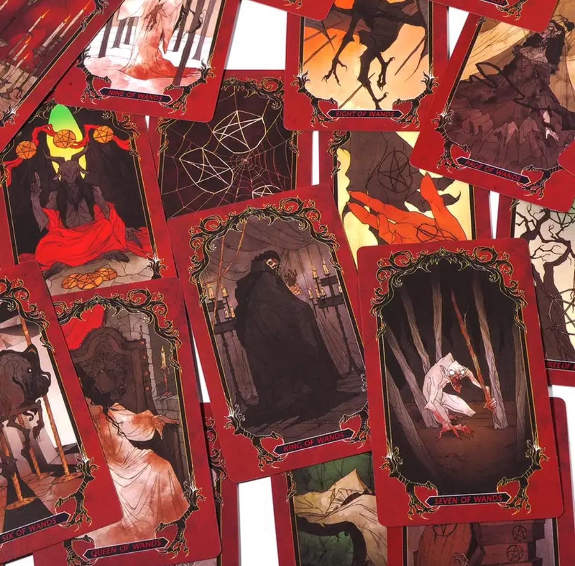 Generico Tarocchi Horror Tarot, Mazzo Completo 78 Carte, Tema Gotico Oscuro, Tarocchi Divinatori da Collezione con Illustrazioni Artistiche