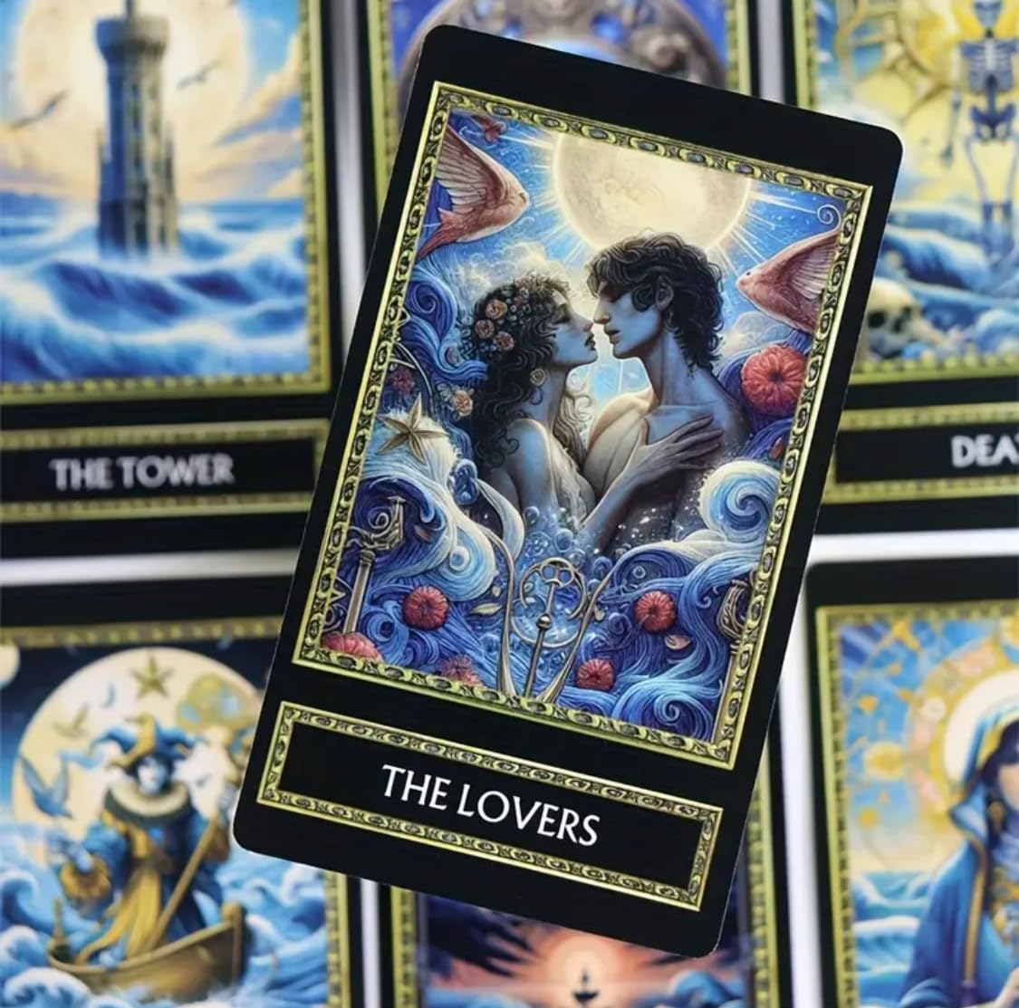 Generico Tarocchi Blue Ocean Tarot – Mazzo di 78 Carte Illustrate | Tarocchi Divinatori per Lettura, Meditazione ed Energia Spirituale