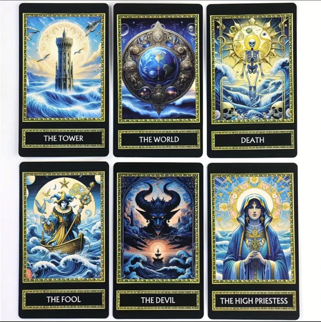 Generico Tarocchi Blue Ocean Tarot – Mazzo di 78 Carte Illustrate | Tarocchi Divinatori per Lettura, Meditazione ed Energia Spirituale